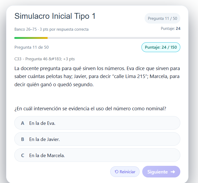 Imagen del simulacro inicial tipo 1